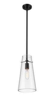Kira 1 Light 6.5" Pendant, Rod Mount in Matte Black