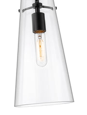 Kira 1 Light 6.5" Pendant, Rod Mount in Matte Black