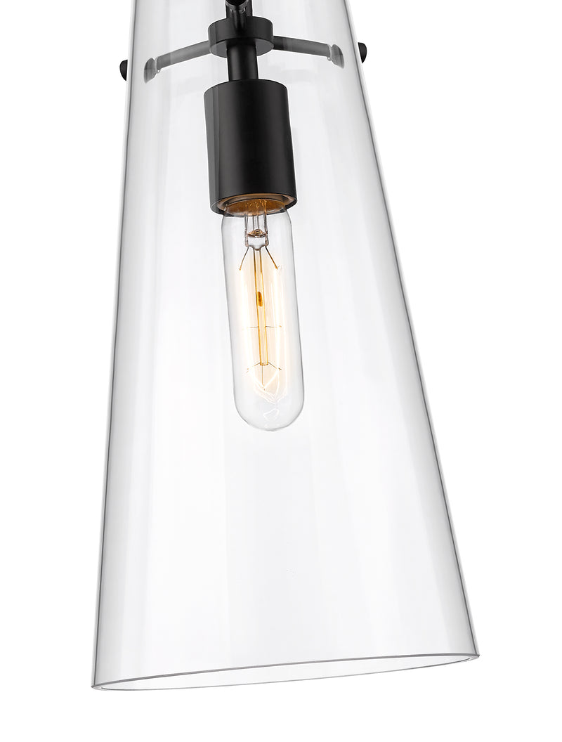 Kira 1 Light 6.5" Pendant, Rod Mount in Matte Black