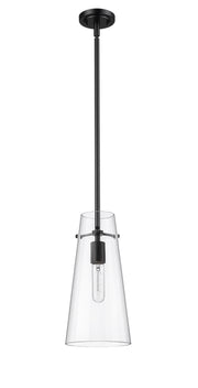 Kira 1 Light 6.5" Pendant, Rod Mount in Matte Black