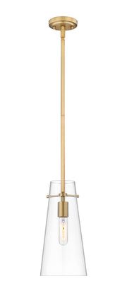 Kira 1 Light 6.5" Pendant, Rod Mount in Modern Gold
