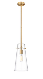 Kira 1 Light 6.5" Pendant, Rod Mount in Modern Gold