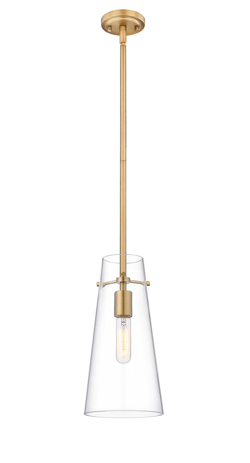 Kira 1 Light 6.5" Pendant, Rod Mount in Modern Gold