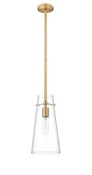 Kira 1 Light 6.5" Pendant, Rod Mount in Modern Gold