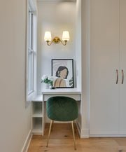 Gianna 2 Light 20" Wall Sconce in Modern Gold in a room setting