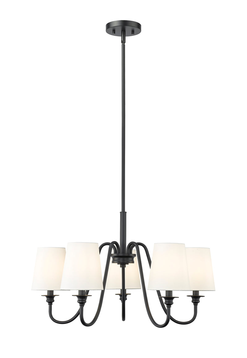 Gianna 5 Light 26" Chandelier in Matte Black