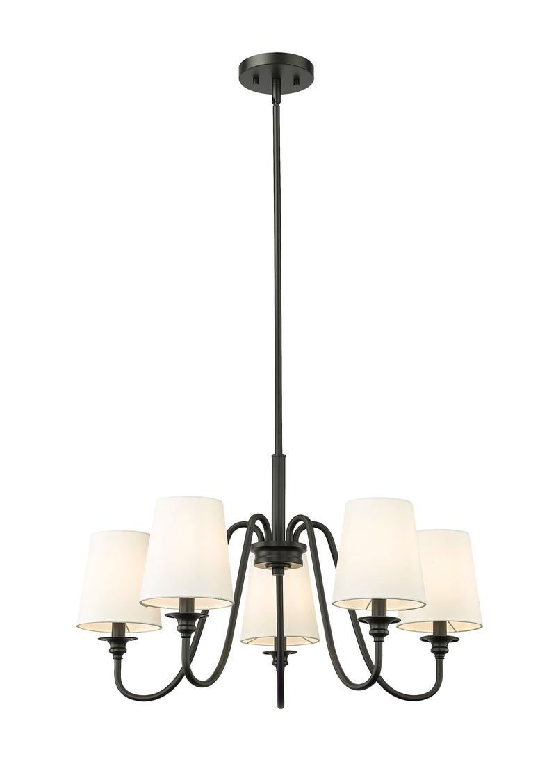 Gianna 5 Light 26" Chandelier in Matte Black