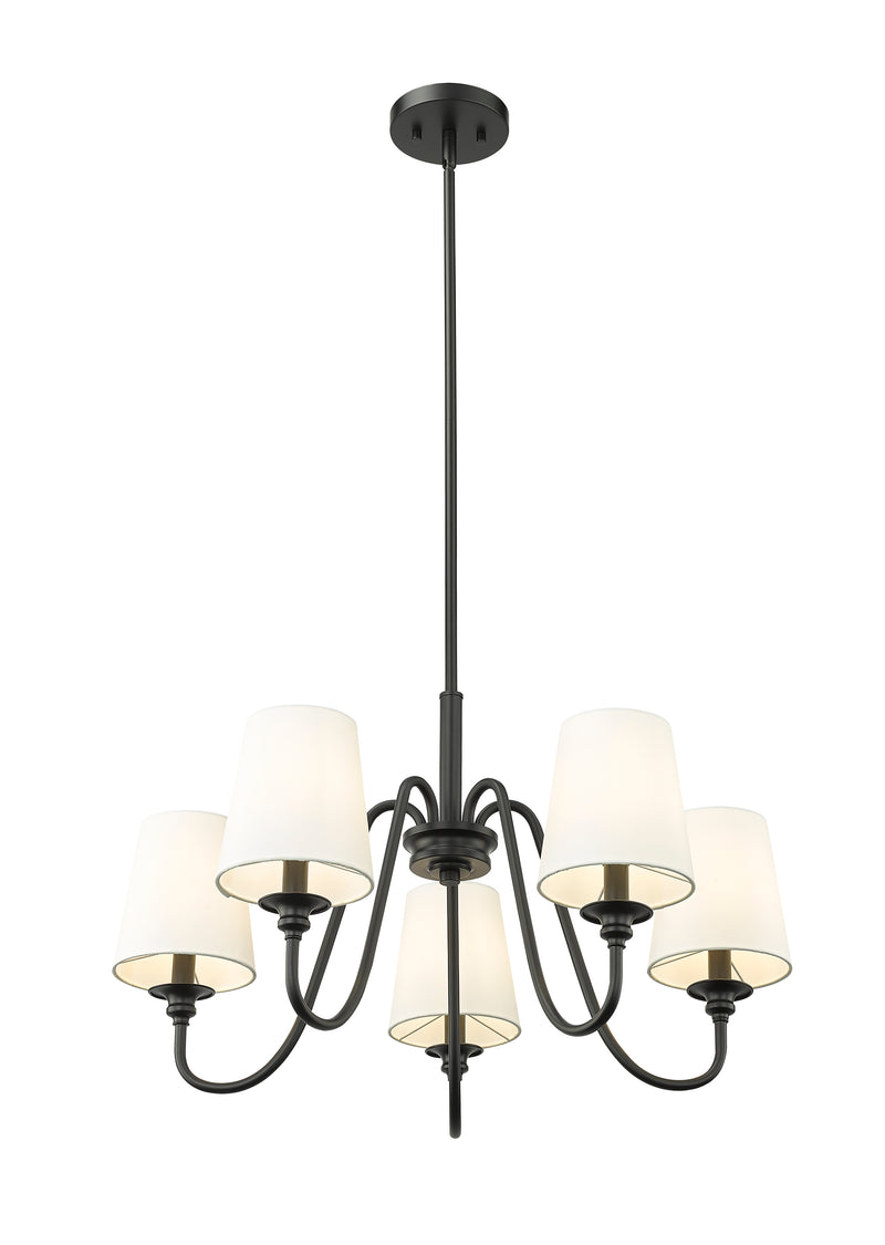 Gianna 5 Light 26" Chandelier in Matte Black