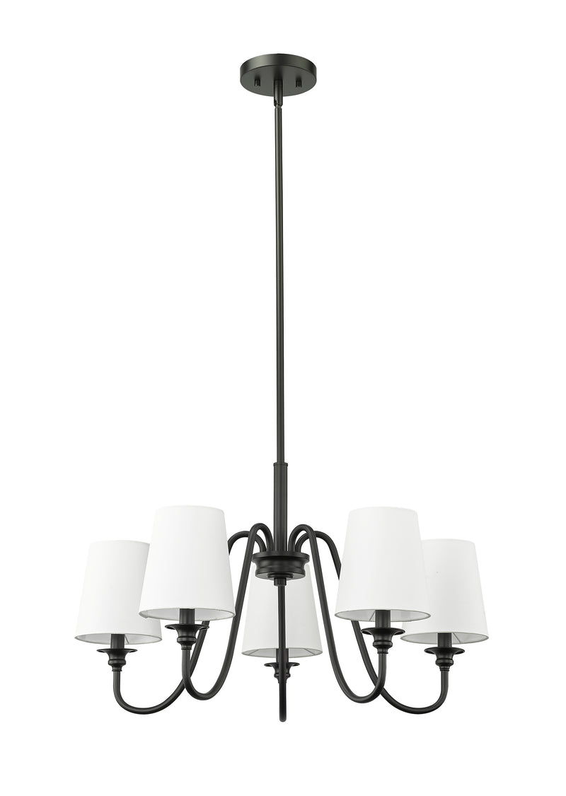 Gianna 5 Light 26" Chandelier in Matte Black
