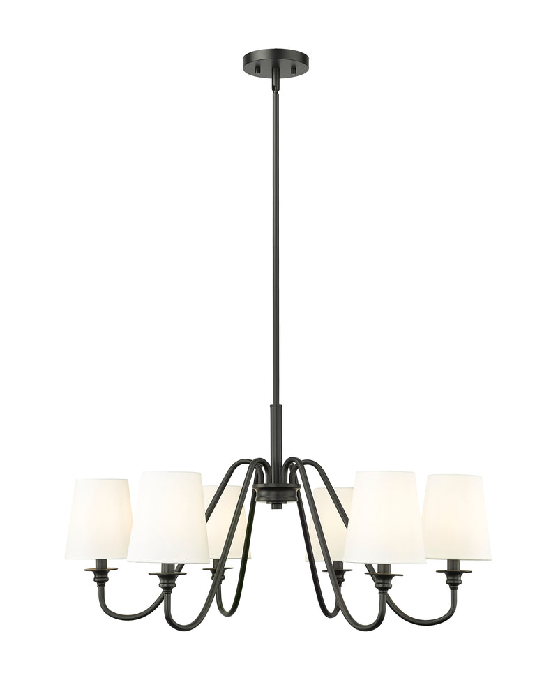 Gianna 6 Light Chandelier in Matte Black