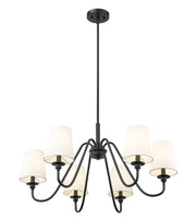 Gianna 6 Light Chandelier in Matte Black