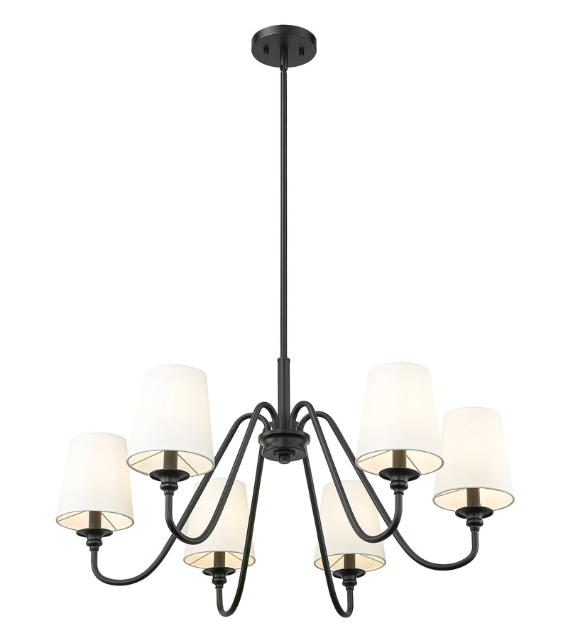 Gianna 6 Light Chandelier in Matte Black