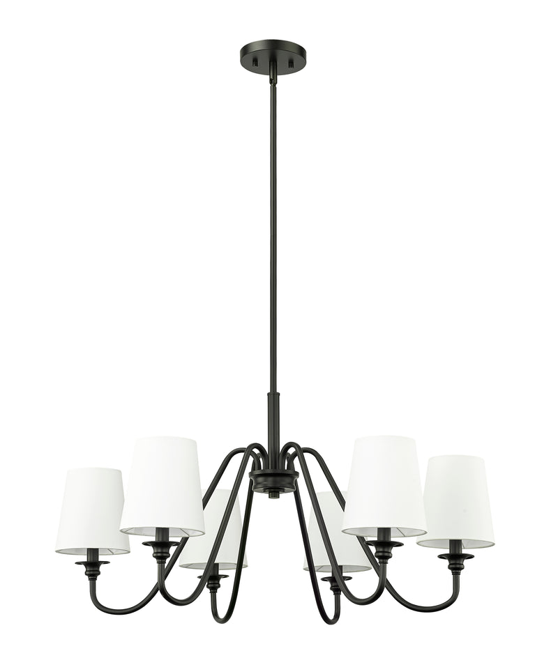 Gianna 6 Light Chandelier in Matte Black