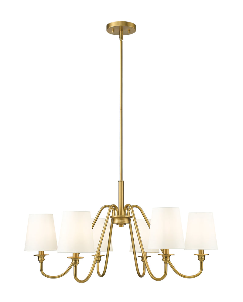 Gianna 6 Light Chandelier in Modern Gold