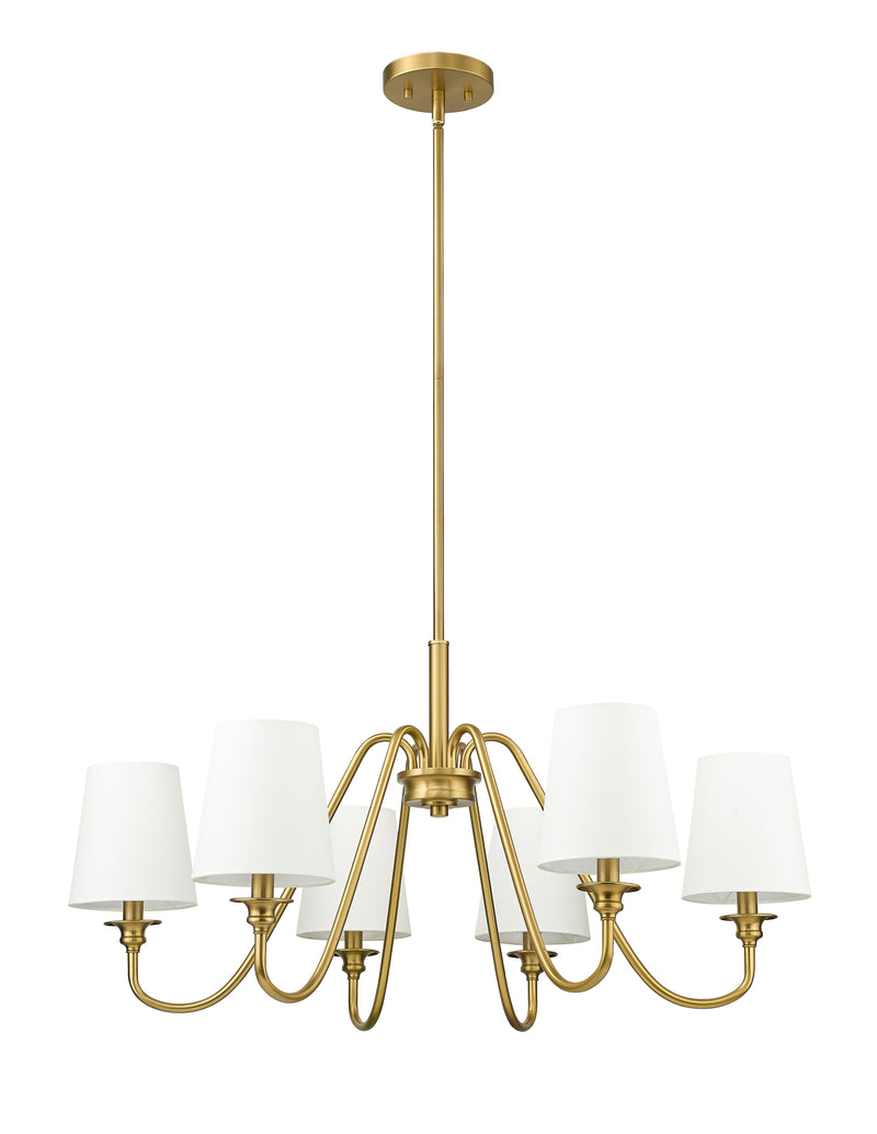 Gianna 6 Light Chandelier in Modern Gold