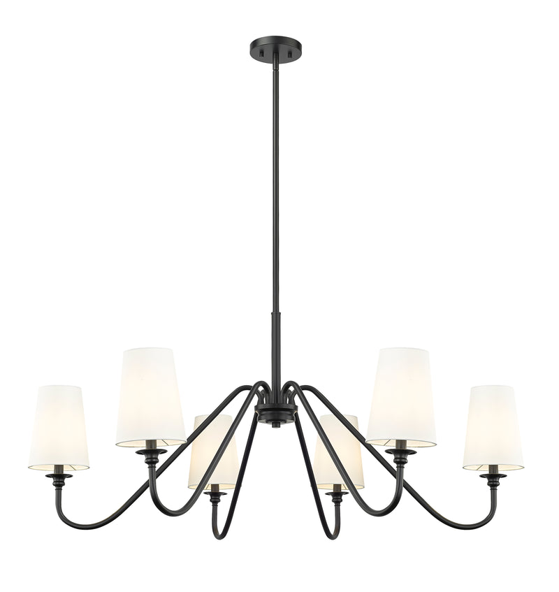 Gianna 6 Light Chandelier in Matte Black