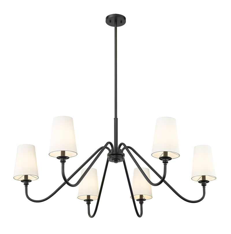 Gianna 6 Light Chandelier in Matte Black