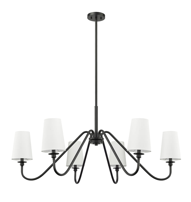 Gianna 6 Light Chandelier in Matte Black