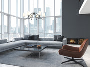 Gianna 6 Light Chandelier in Matte Black in a room setting