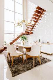 Gianna 6 Light Chandelier in Modern Gold in a room setting