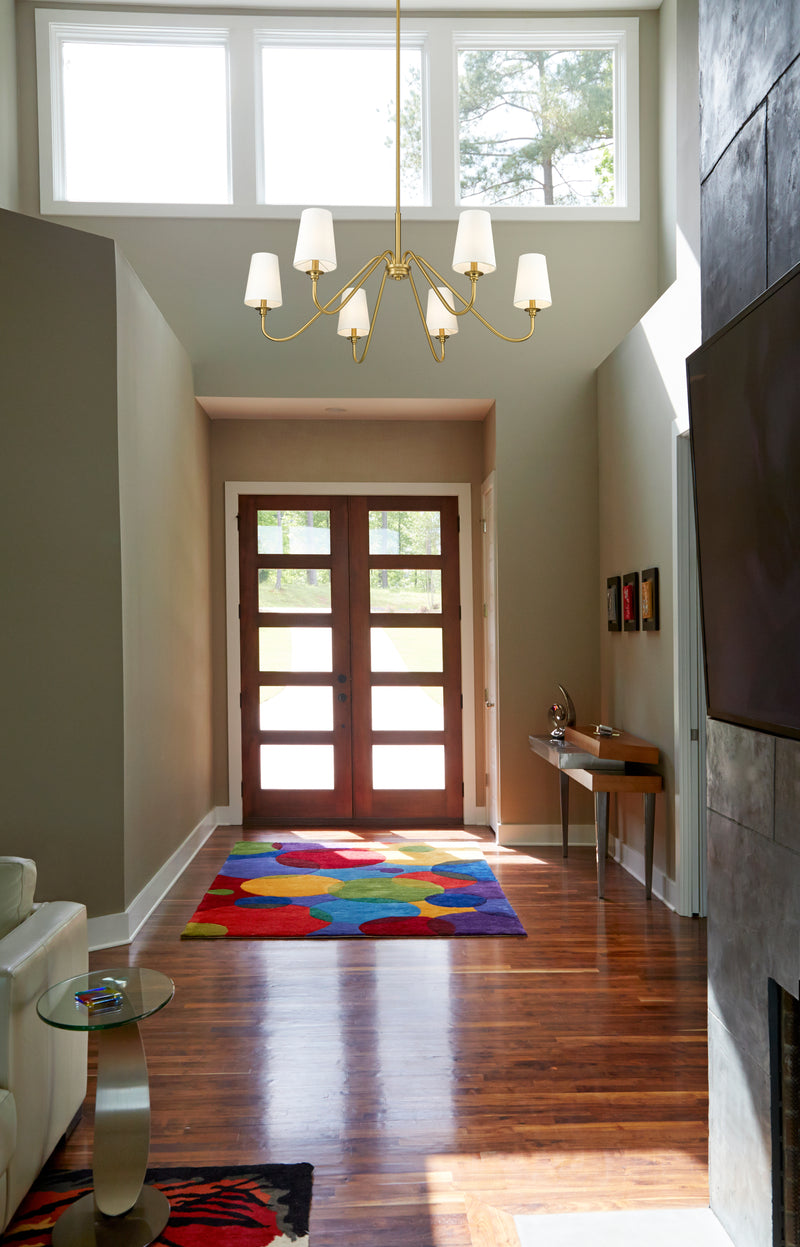 Gianna 6 Light Chandelier in Modern Gold in a room setting