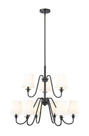 Gianna 9 Light Chandelier in Matte Black