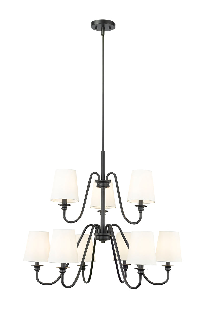 Gianna 9 Light Chandelier in Matte Black