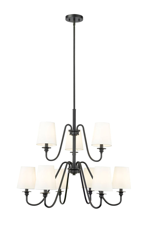Gianna 9 Light Chandelier in Matte Black
