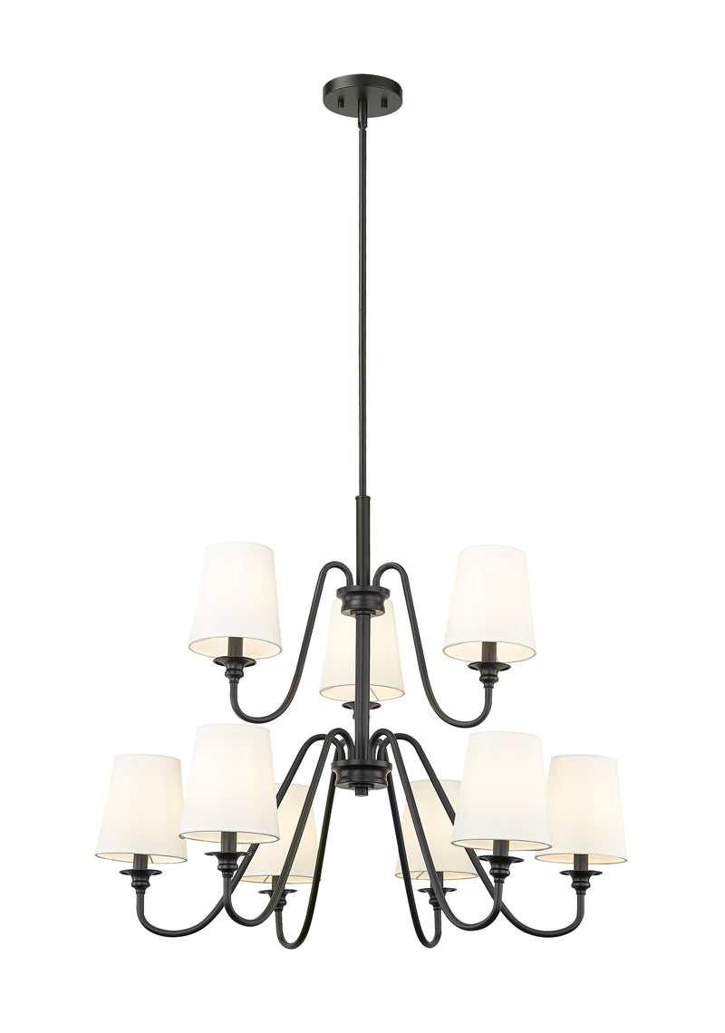 Gianna 9 Light Chandelier in Matte Black