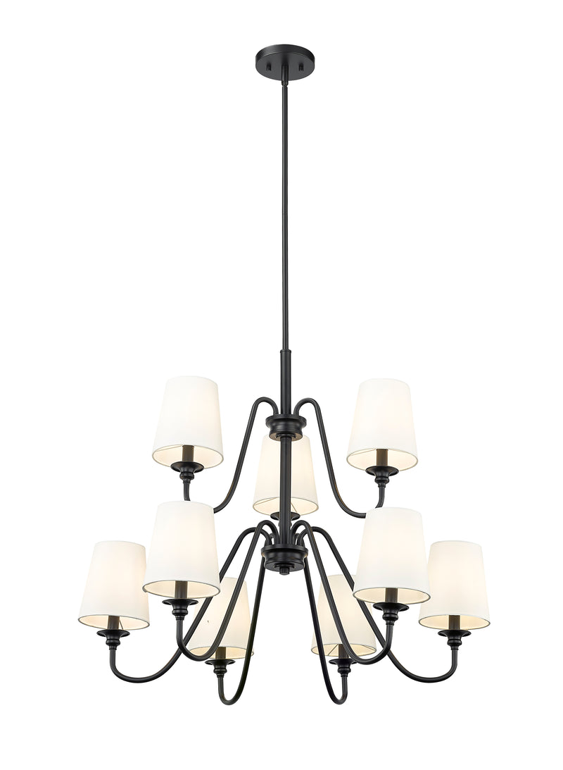 Gianna 9 Light Chandelier in Matte Black