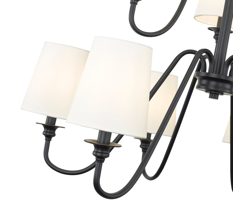Gianna 9 Light Chandelier in Matte Black