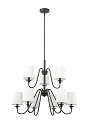 Gianna 9 Light Chandelier in Matte Black
