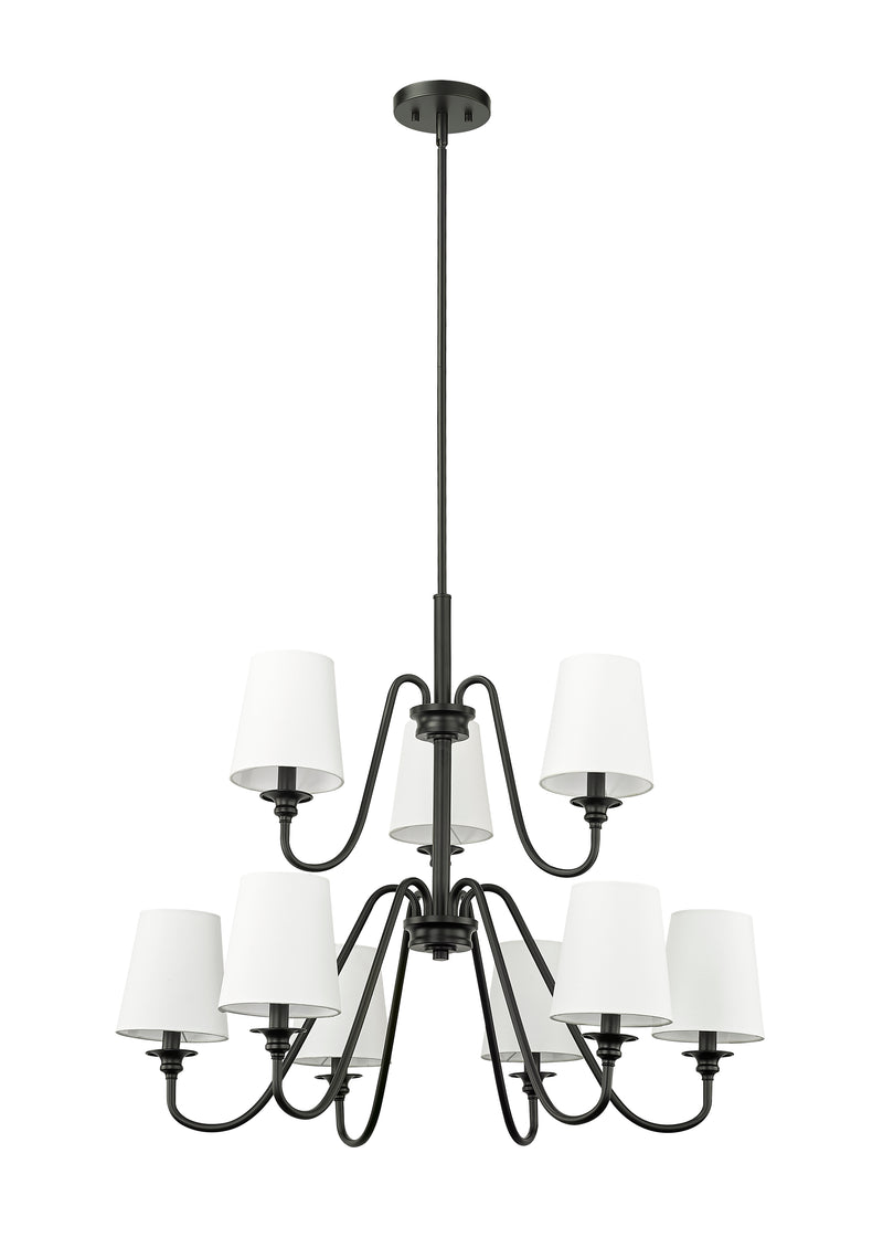 Gianna 9 Light Chandelier in Matte Black