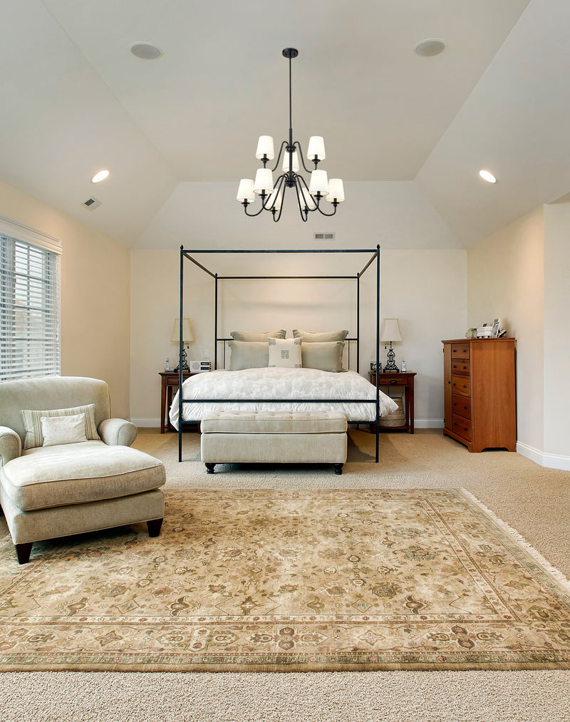 Gianna 9 Light Chandelier in Matte Black in a room setting