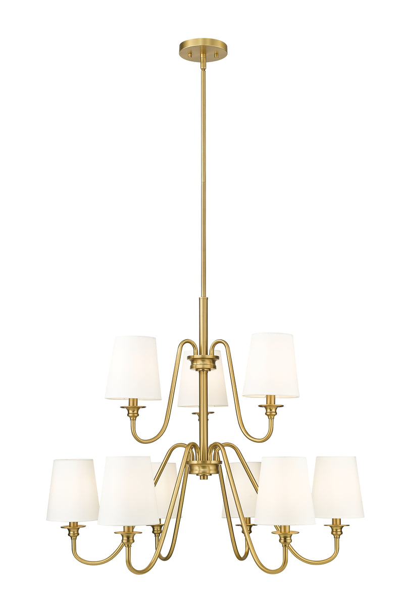 Gianna 9 Light Chandelier in Modern Gold