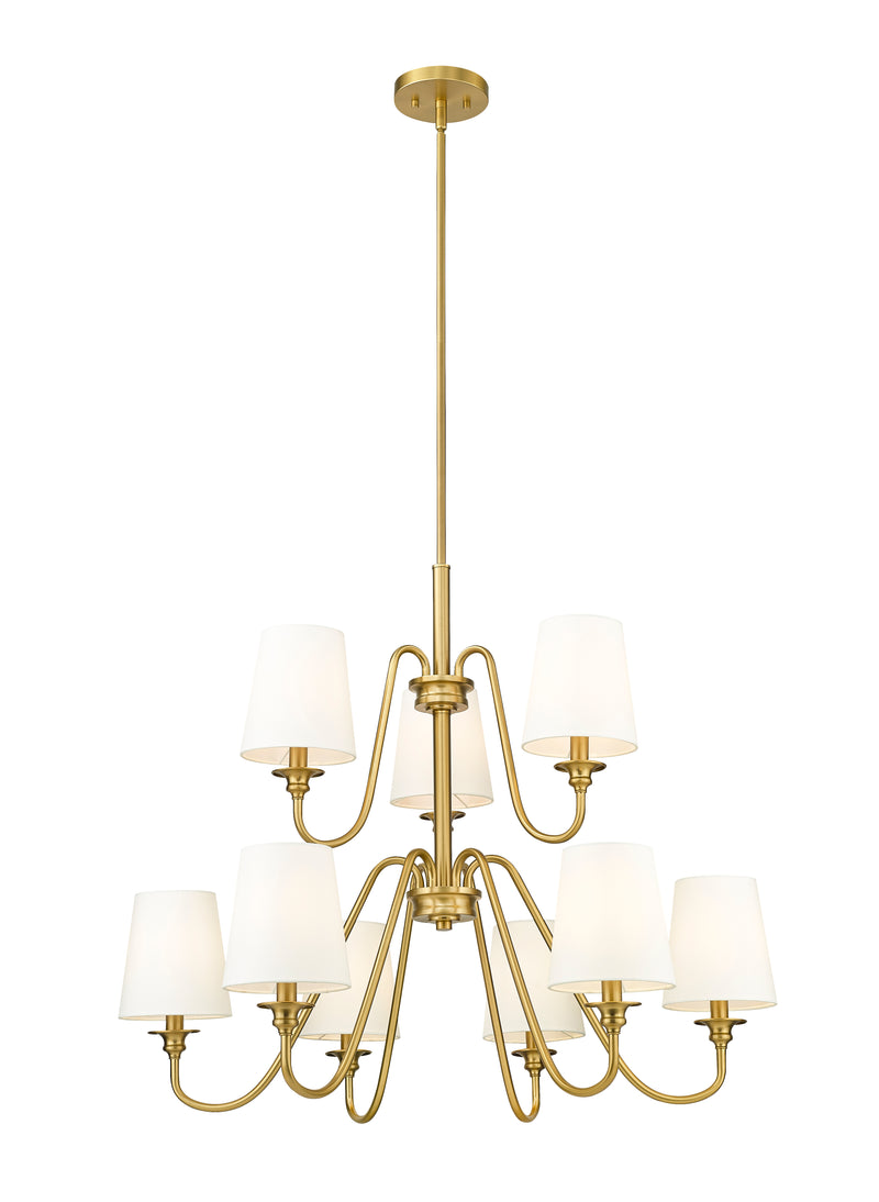 Gianna 9 Light Chandelier in Modern Gold
