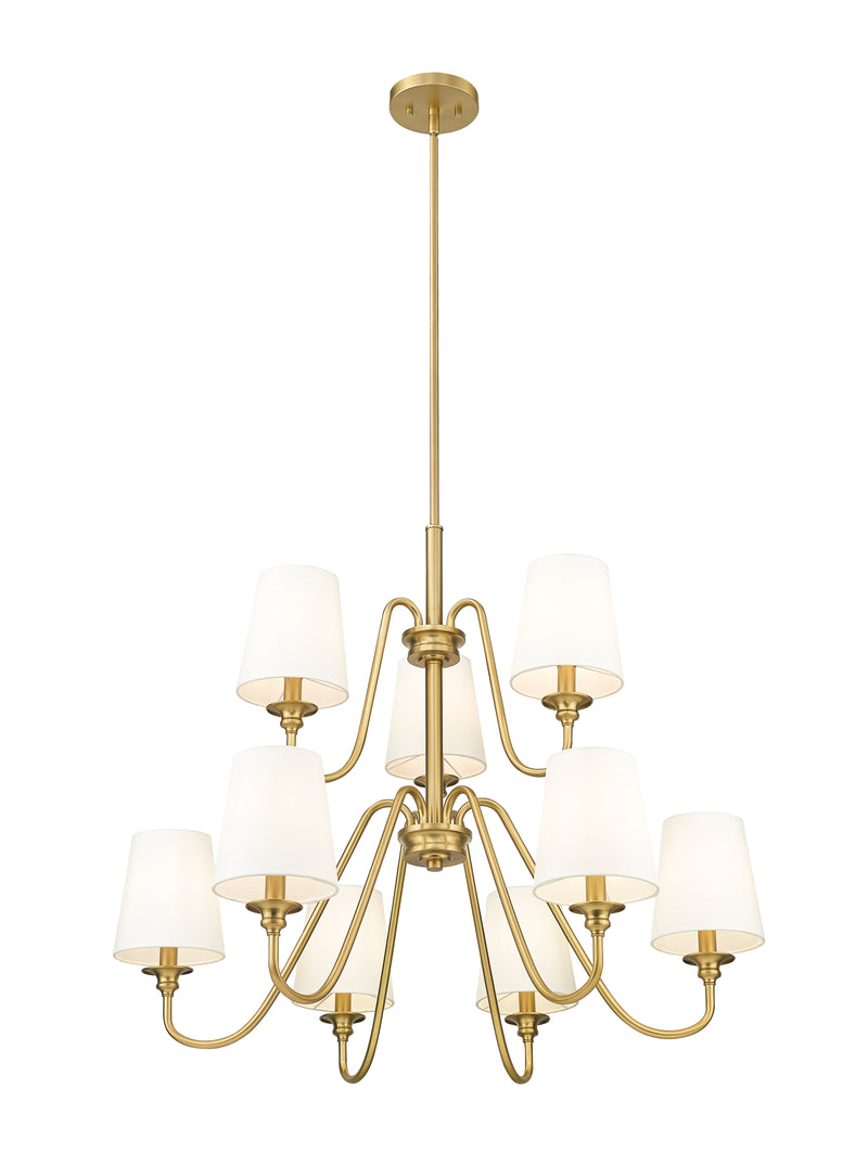Gianna 9 Light Chandelier in Modern Gold