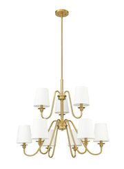 Gianna 9 Light Chandelier in Modern Gold