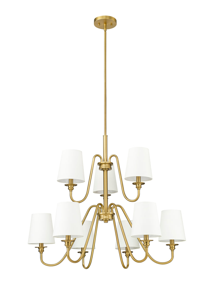 Gianna 9 Light Chandelier in Modern Gold