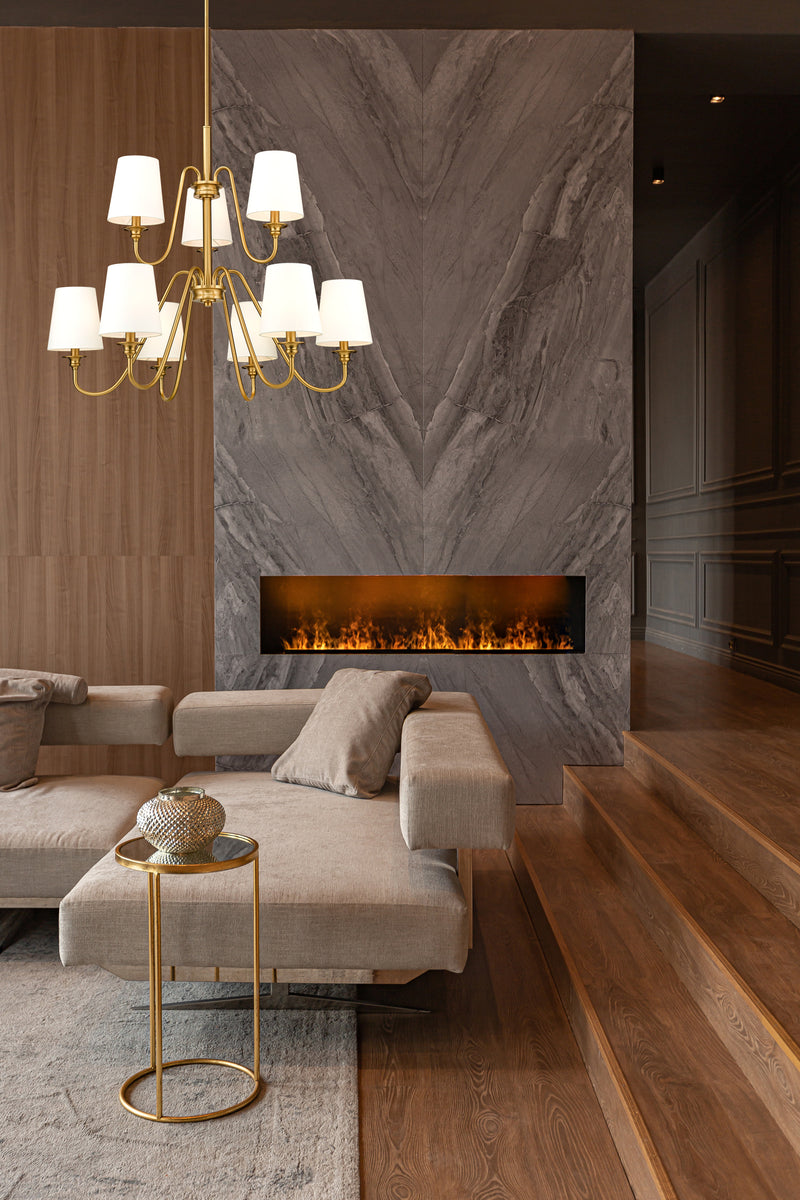 Gianna 9 Light Chandelier in Modern Gold in a room setting