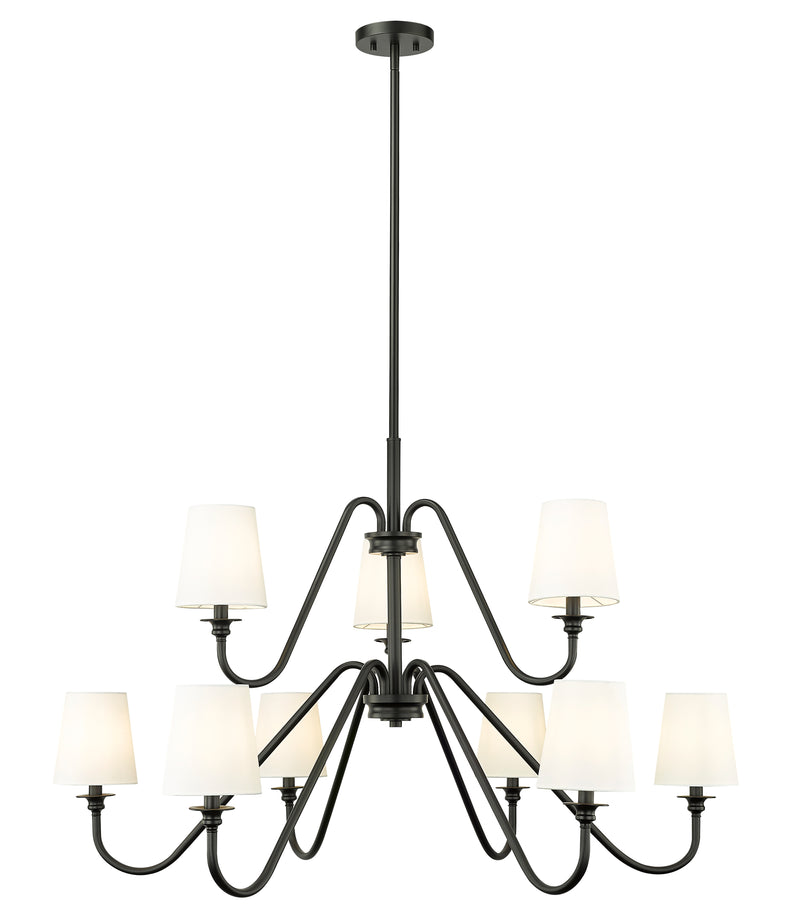 Gianna 9 Light Chandelier in Matte Black