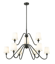 Gianna 9 Light Chandelier in Matte Black