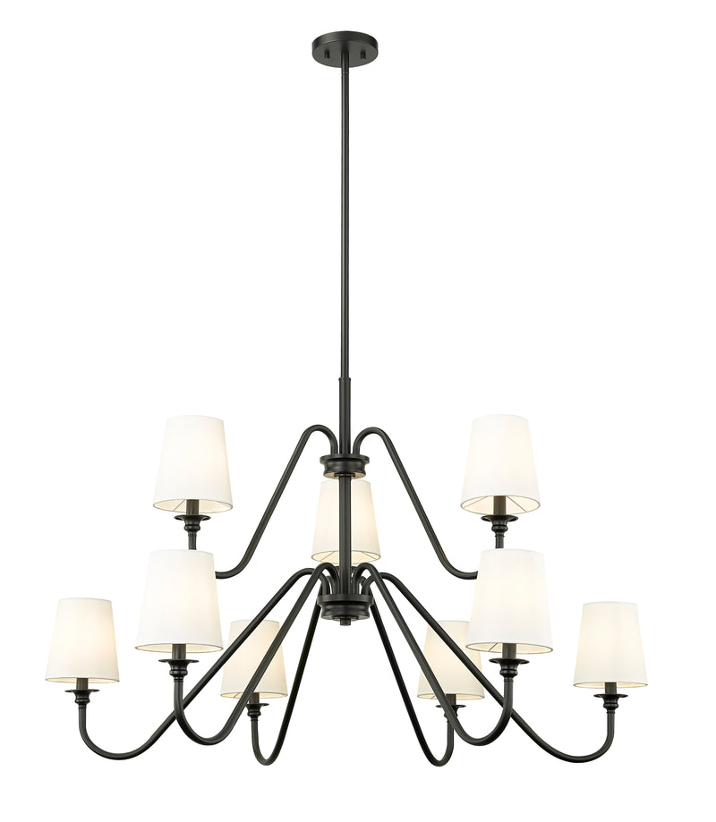 Gianna 9 Light Chandelier in Matte Black