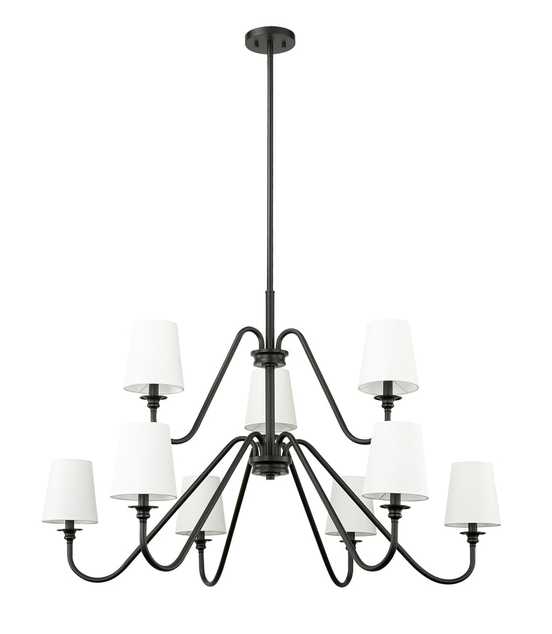 Gianna 9 Light Chandelier in Matte Black