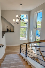 Gianna 9 Light Chandelier in Matte Black in a room setting