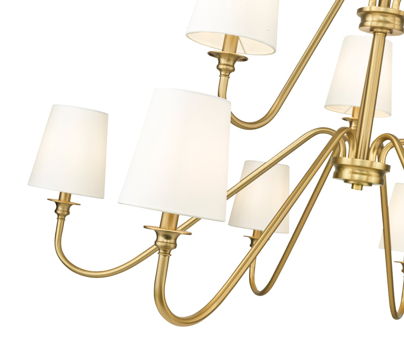 Gianna 9 Light Chandelier in Modern Gold
