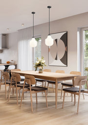 Newbury 1 Light 10" Pendant in Matte Black in a room setting