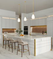 Newbury 1 Light 8" Pendant in Modern Gold in a room setting