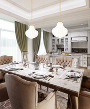 Newbury 1 Light 13" Pendant in Modern Gold in a room setting