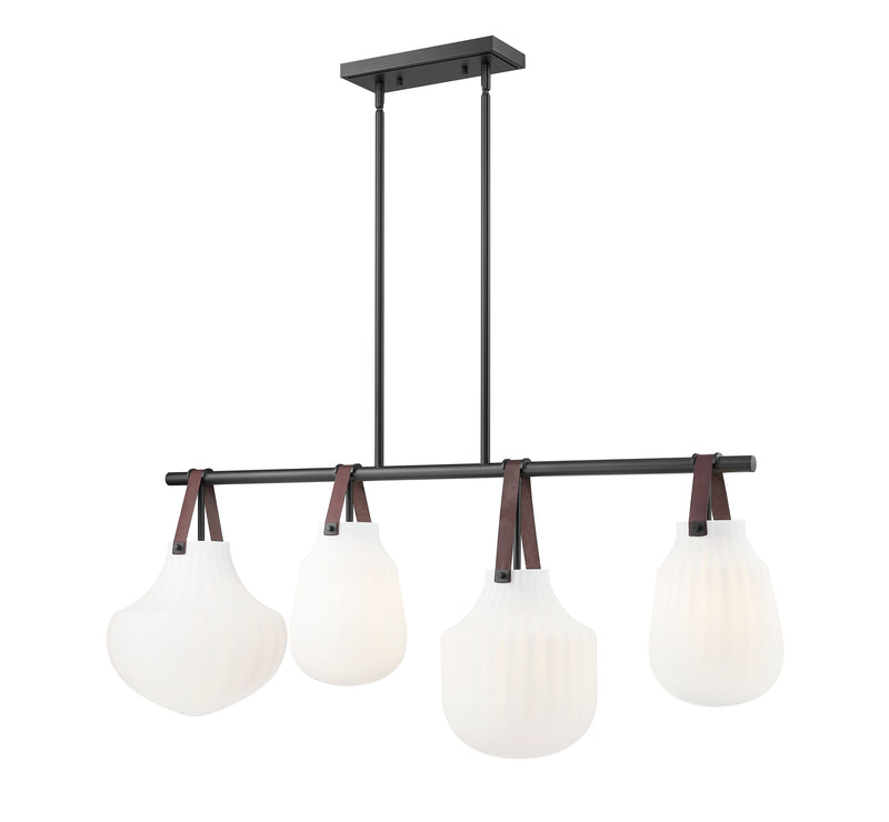 Newbury 4 Light 49.75" Pendant in Matte Black